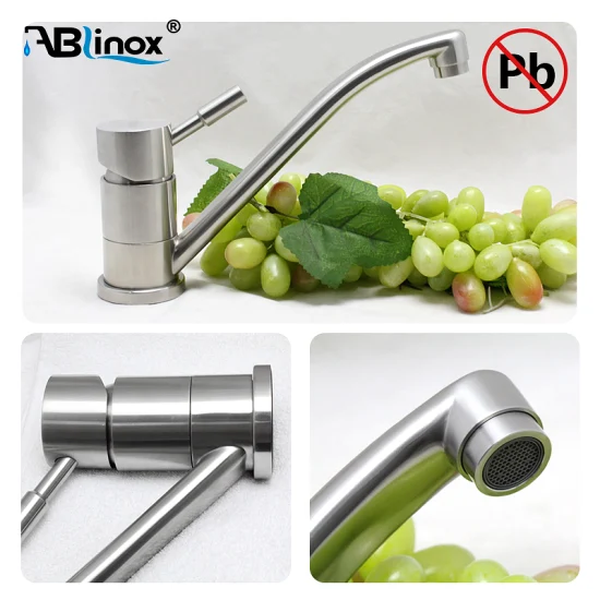 Grifo mezclador de acero inoxidable de estilo moderno Ablinox, accesorios de cocina, grifo de fregadero de agua potable